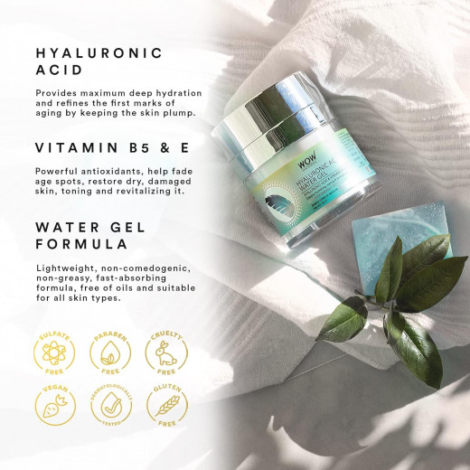 Wow Skin Science Hyaluronic Acid Water Gel Face Cream, 50 Ml, 2 Packs