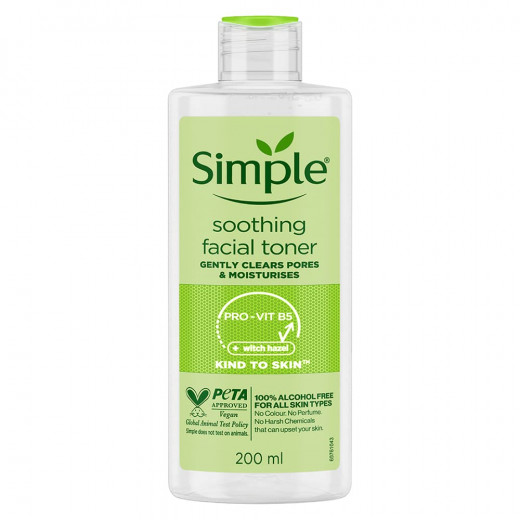 Simple Kind to Skin Soothing Facial Toner, 200 ml, 2 Packs