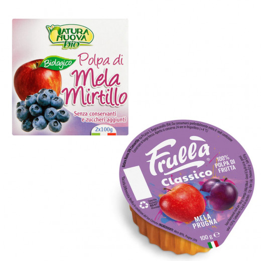 Natura Nuova Apple and Blueberry Pulp, 2*100 G, 3 Packs