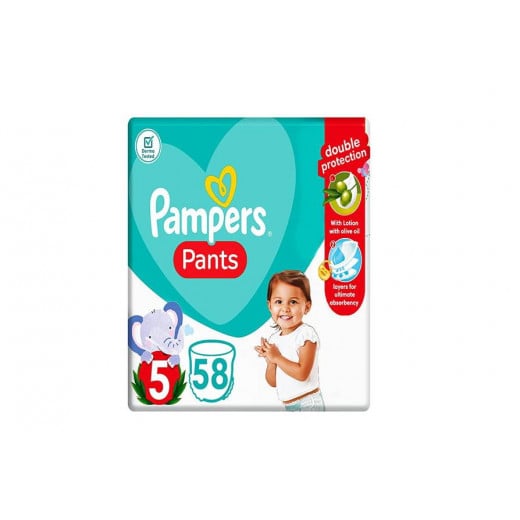 Pampers Baby Dry Junior Diapers, Size 5 - 58 Pieces