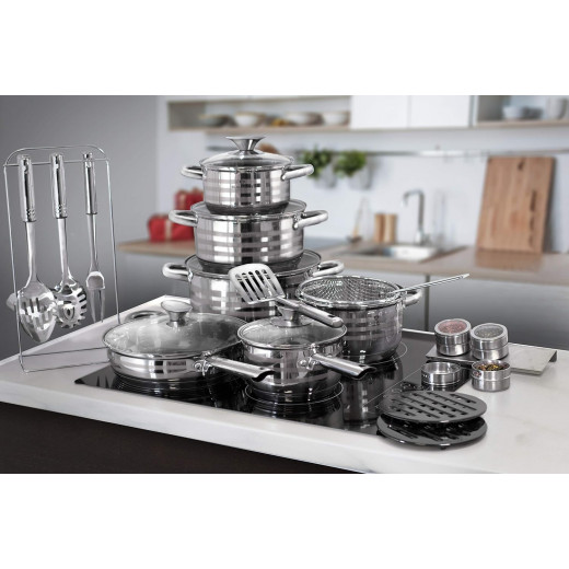 Blaumann 27-Piece Steel Cookware Set - Gourmet Line