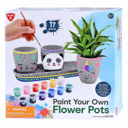 PlayGo | Paint your own Cement Flower Pots | 17 pcs
