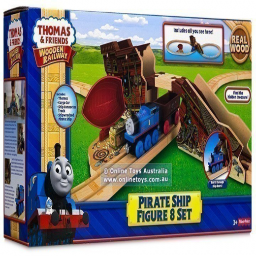 K Toys | Thomas & Friends | Wooden Railway | Pirate Ship Figure 8 Set
