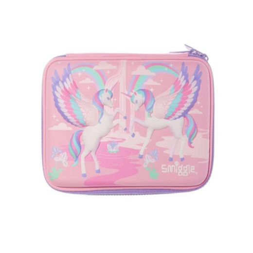 Smiggle | Pencil Case 3D Hardtop Single Compartment - Lively' Pink Unicorns