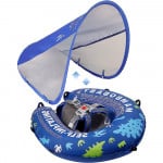 Self-inflating chest float with canopy