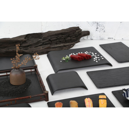 Vague Melamine Gastronorm Sushi Board, 32.5 Cm, Black Color