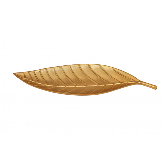 Vague Aluminium Platter with Stainless Steel Gold Finish, 63 Cm