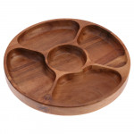 Vague Round Wooden Fruit Tray 32 Cm