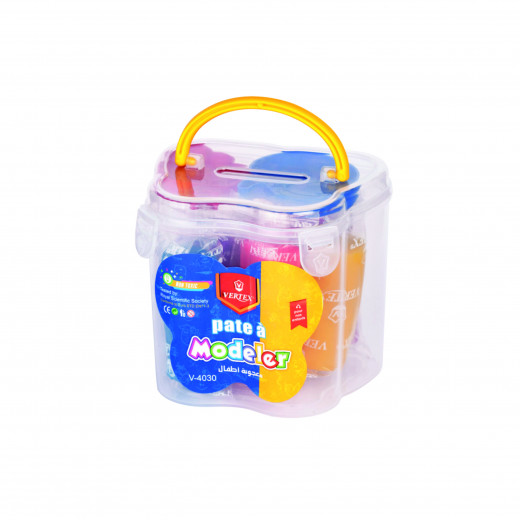 Vertex play dough container 7pcs + 2 molds (safe for children) VS-4030