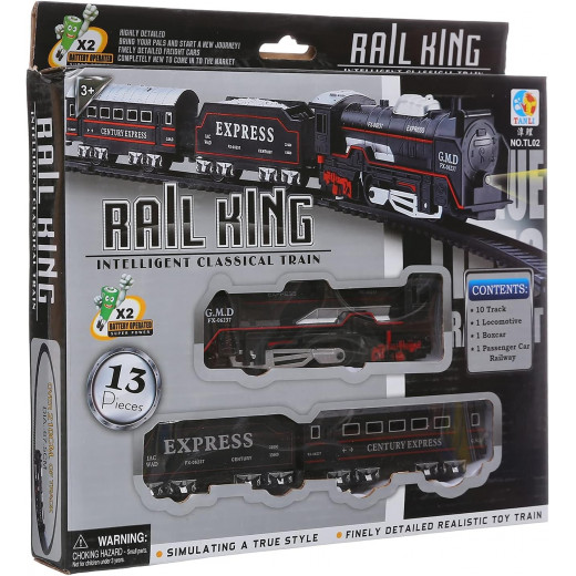 Rail King Intelligent Classic Train Toy, 13 Piece