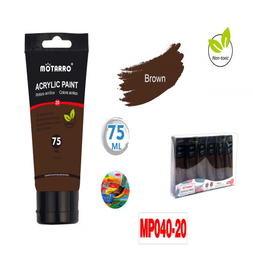 Acrylic Color Tube From Motarro 75ml - cooked brown