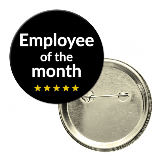 باجة دائرية - الموظف المثالي للشهر بتصميم لطيف و بسيط على خلفية سوداء