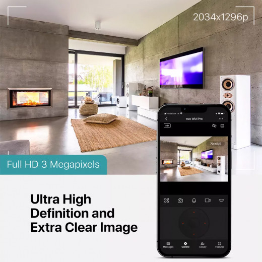 ، كاميرا أمان ذكية بدقة Full HD 360 درجة للتوصيل والتشغيل بتقنية Wi-Fi تي تيك