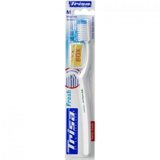 فرشاة أسنان متوسطة الشعيرات مع غطاء حماية من تريزا سويسري