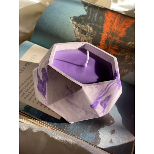 RePapel , Hexagonal Jasmine scented candle  mold , white and purple , 8.5cm*8.5cm*5.5cm